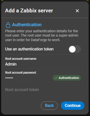 addZabbixServerAuth