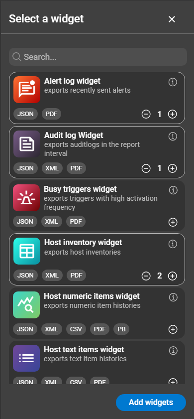 widgetSelection